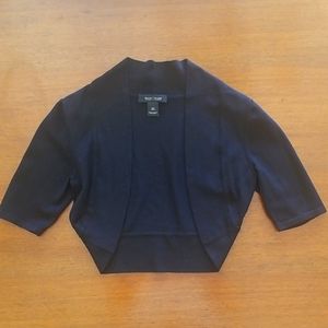 White House Black Market Open Front Crop Black Shrug